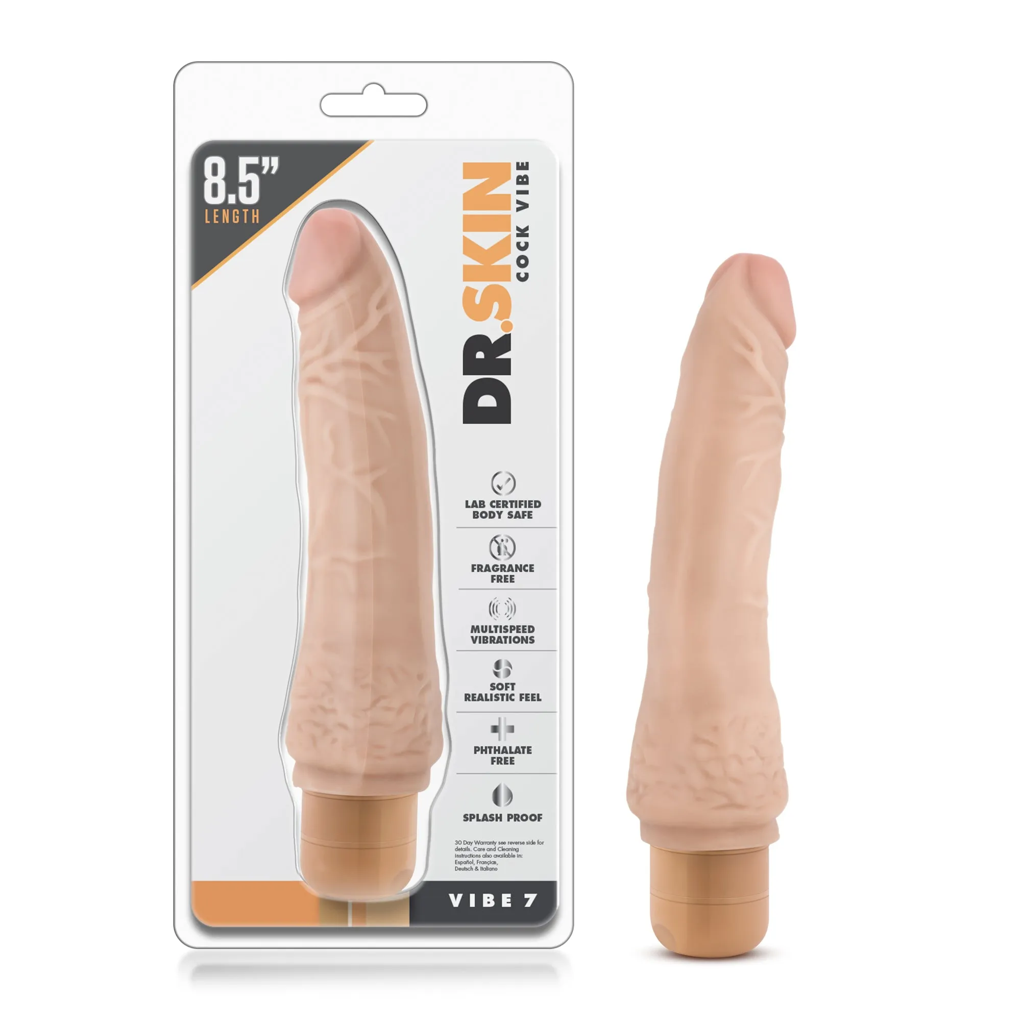 8.5 Blush Dr Skin Cock Vibe 7 Vibrating Realistic Dildo Vibrator Dong Sex Toy