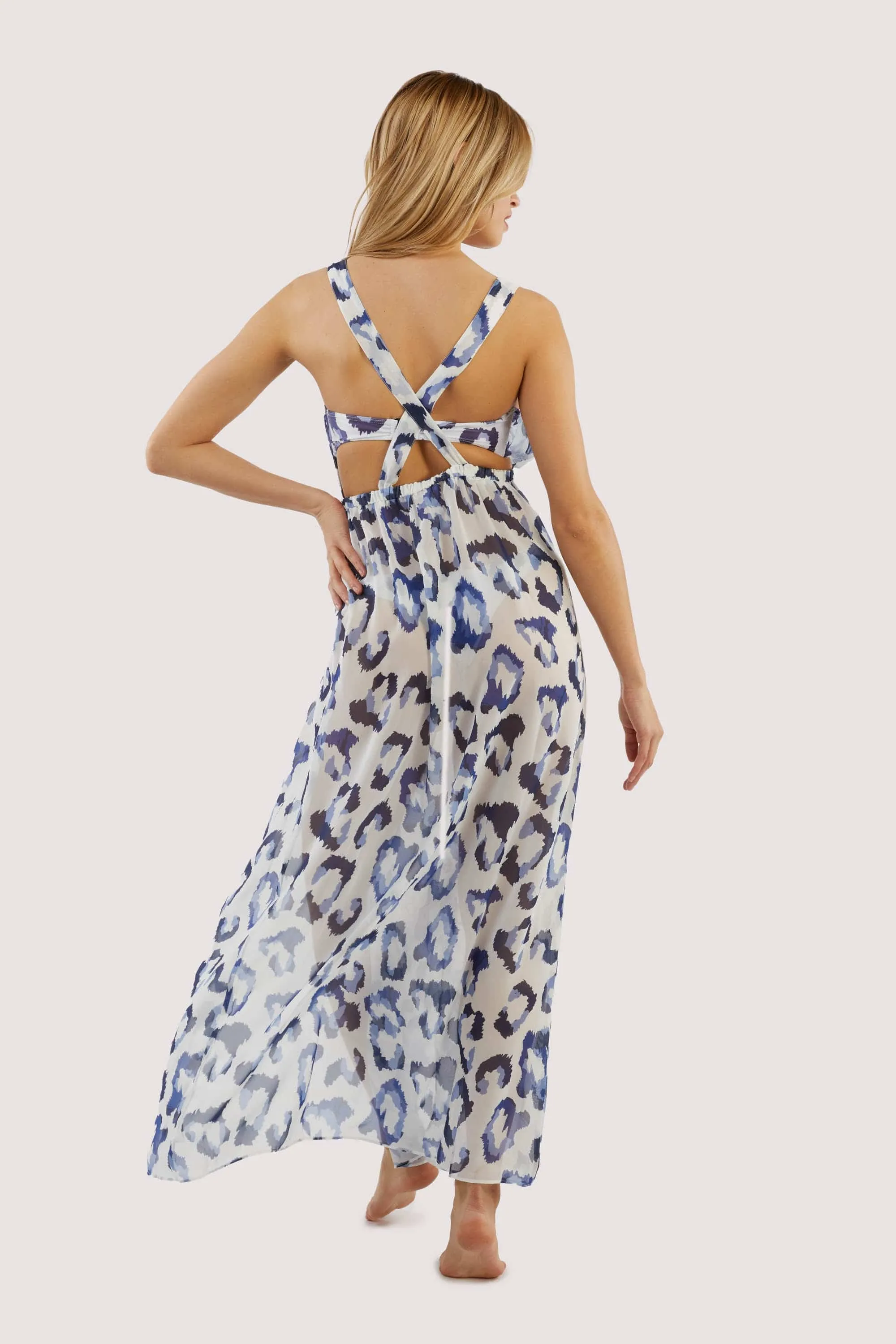 Blue Leopard Beach Dress