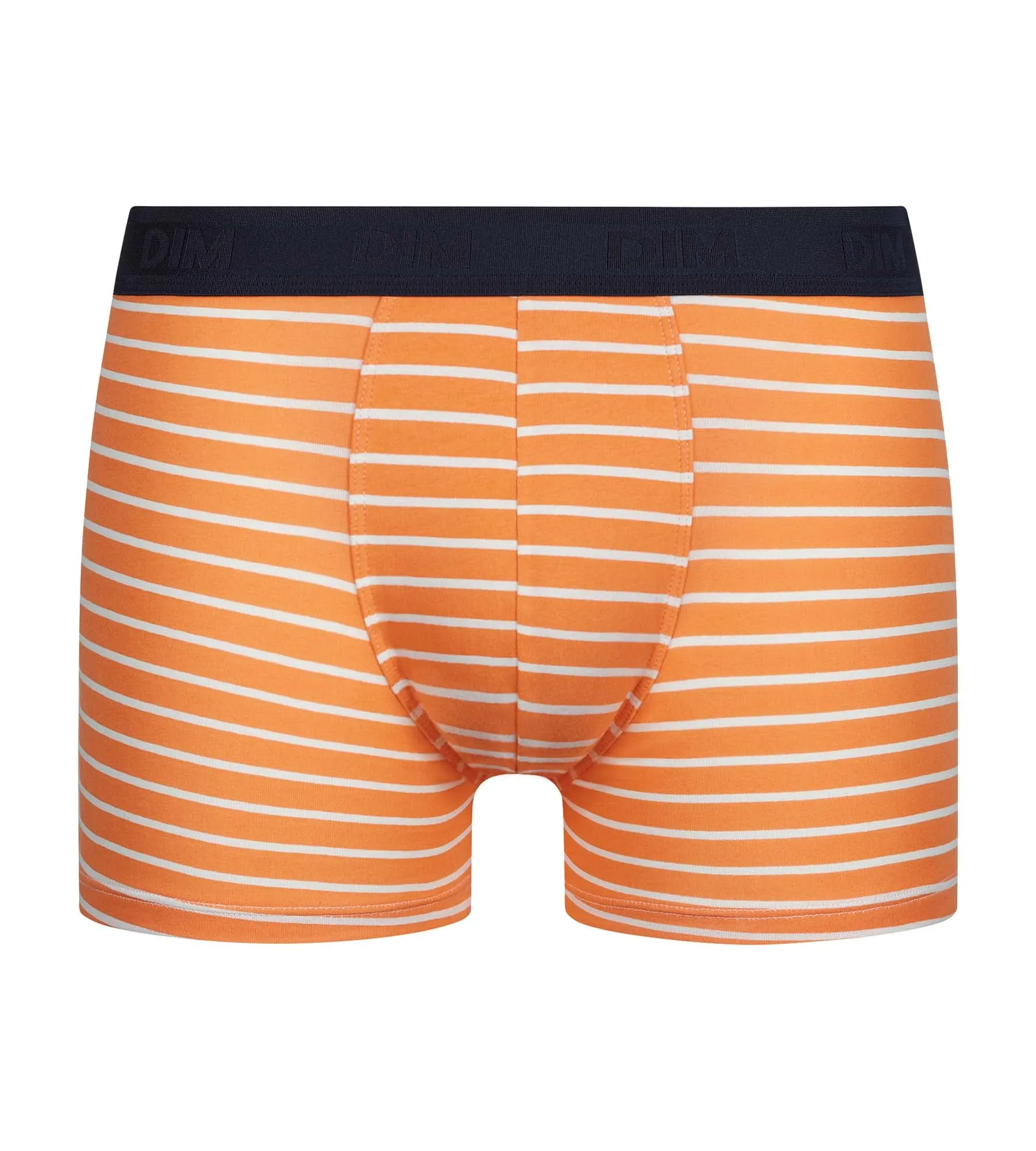 Boxer homme en coton stretch Orange à rayures Dim Fancy