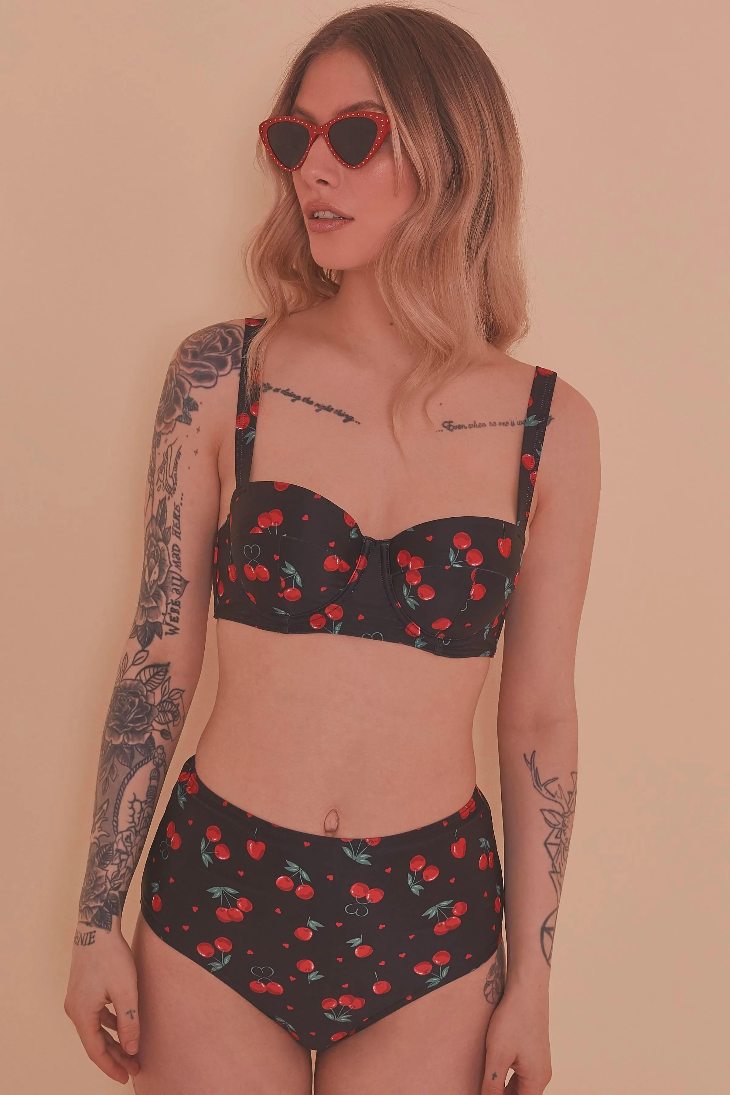 Collectif Cherry Love Balcony Bikini Top