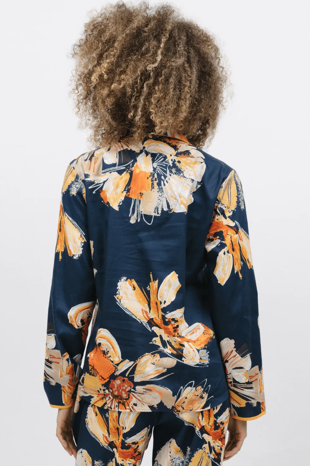 Cosmo Floral Print Long Sleeve Pyjama Top. Size UK 8