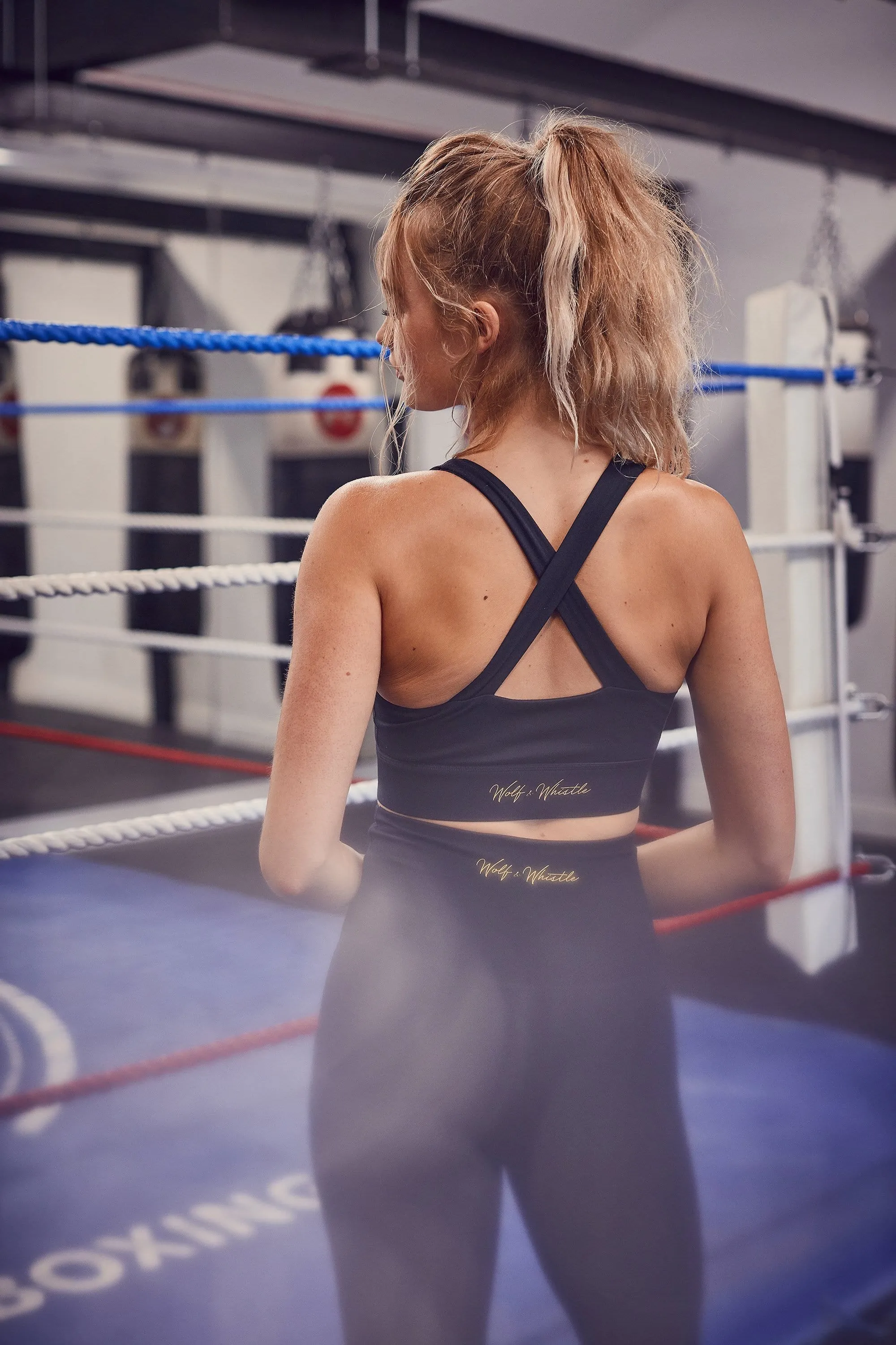 Cross Back Bra Black