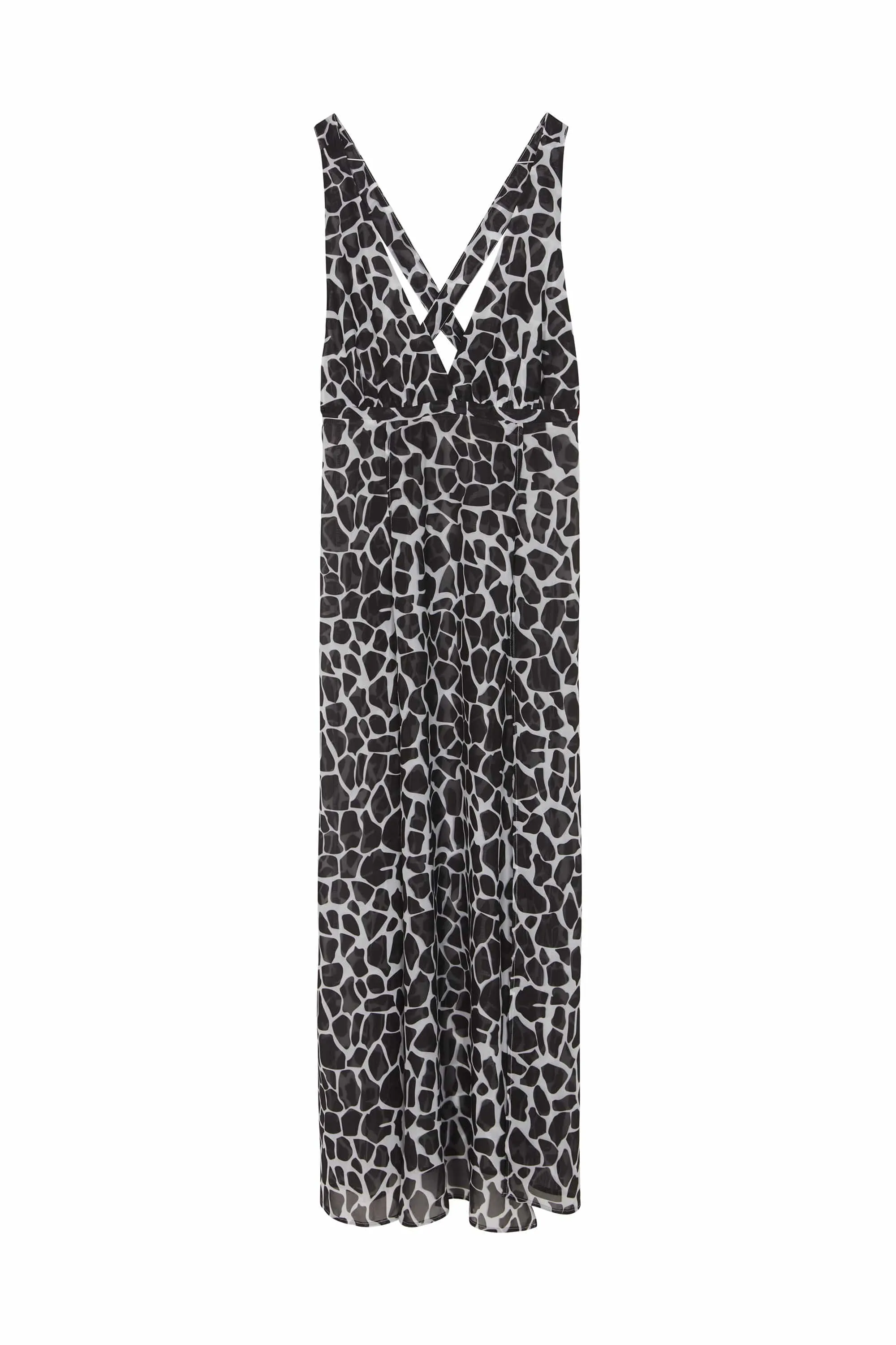 Cross Back Maxi Beach Dress White Giraffe