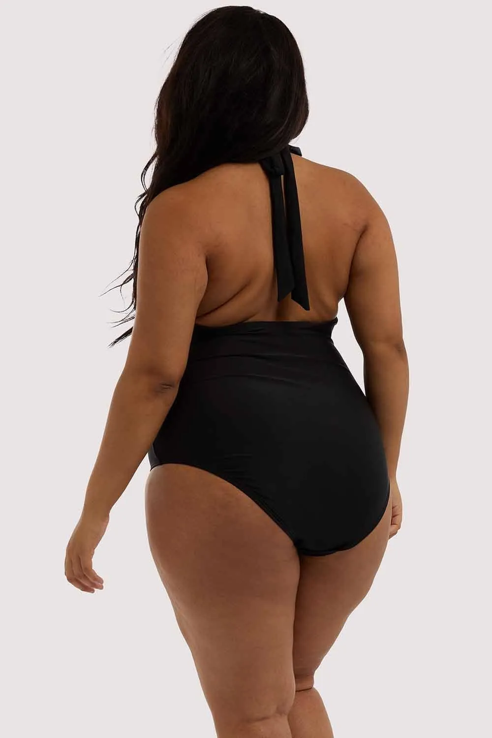 Embroidered Plunge Swimsuit Curve