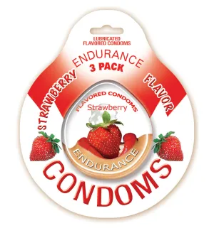 Endurance Condom Strawberry 3pk