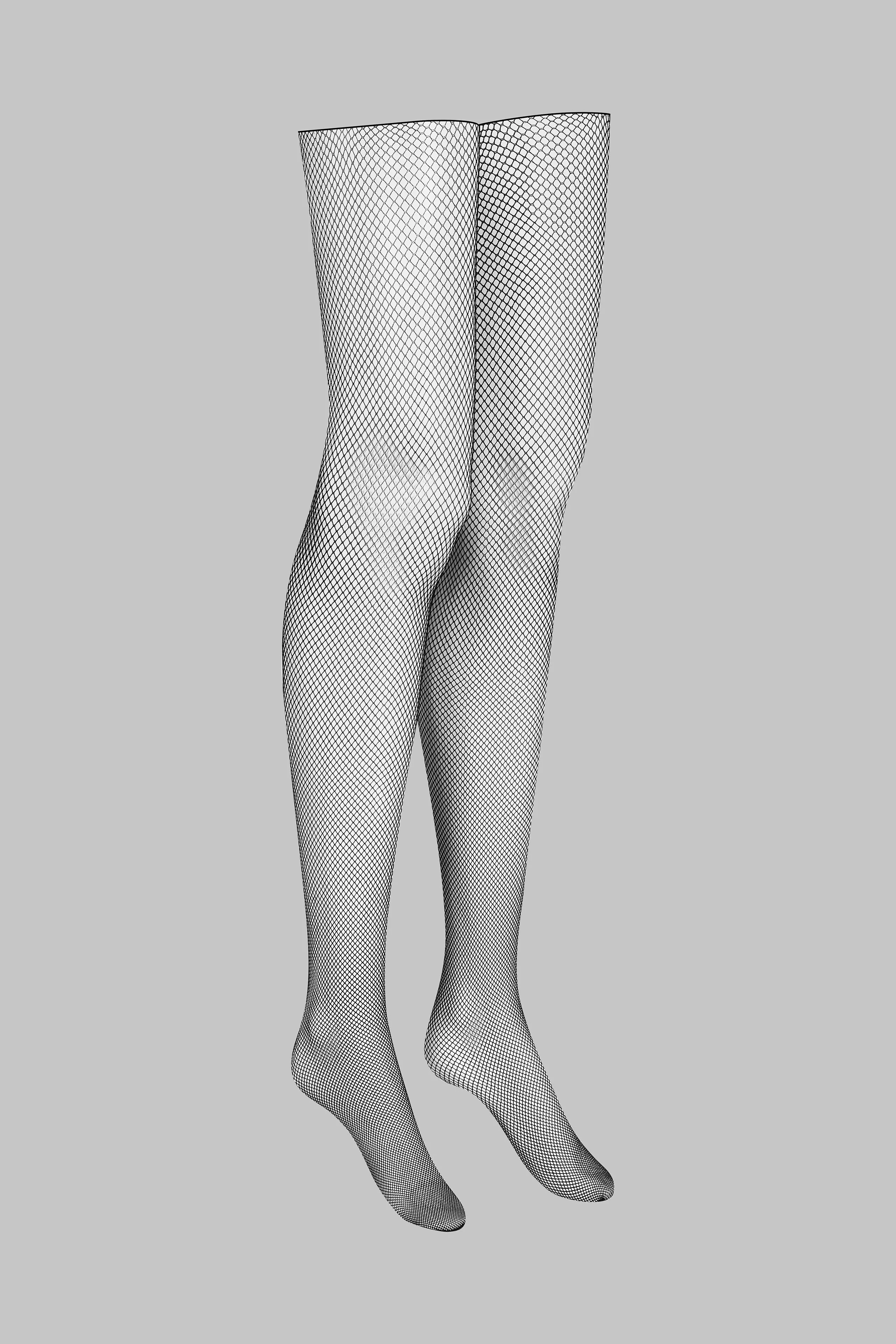 Fishnet rolled cut stockings - Les Coquetteries