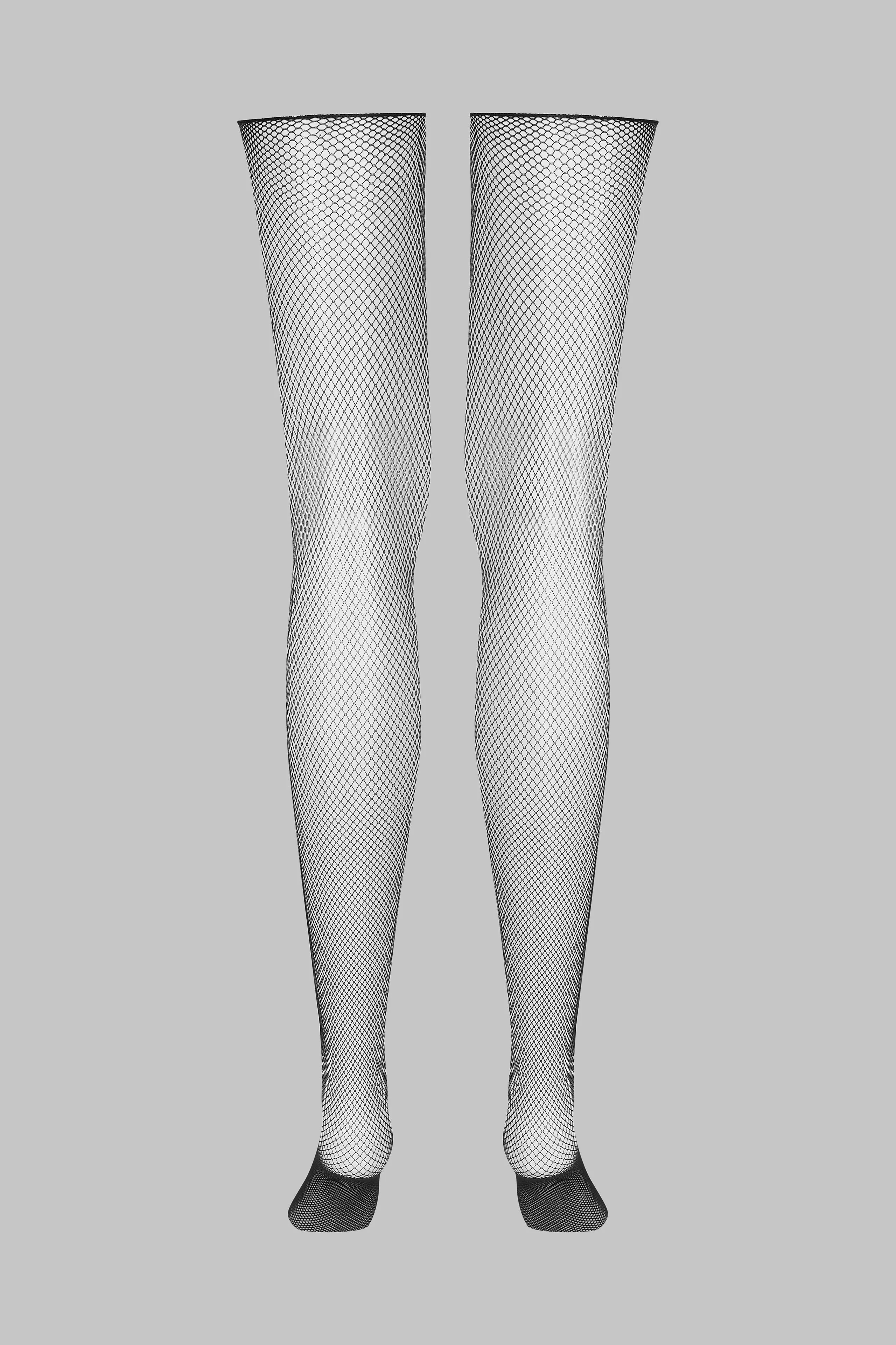 Fishnet rolled cut stockings - Les Coquetteries
