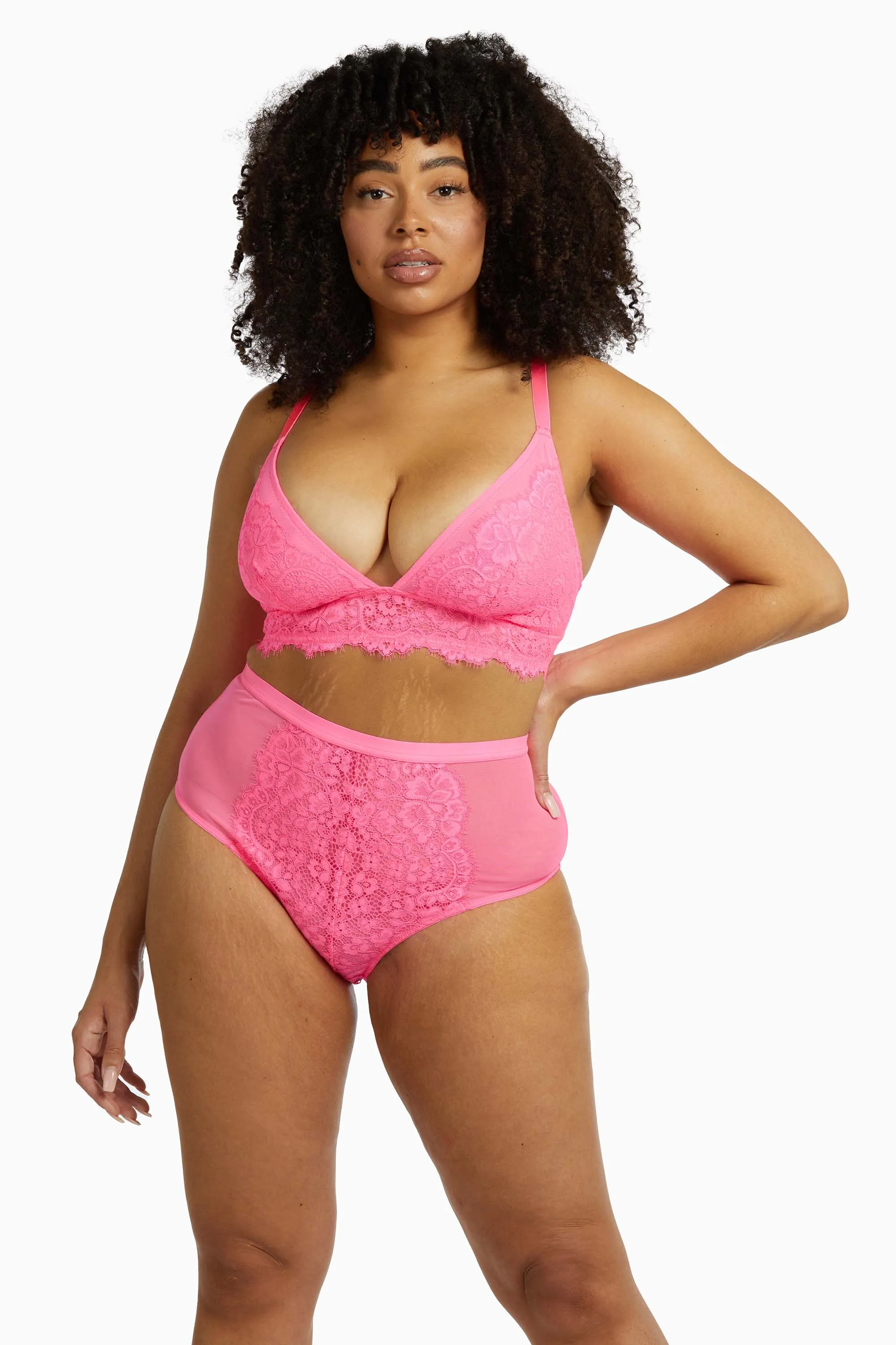 Gabi Fresh Bella Lace High Waist Brief Pink