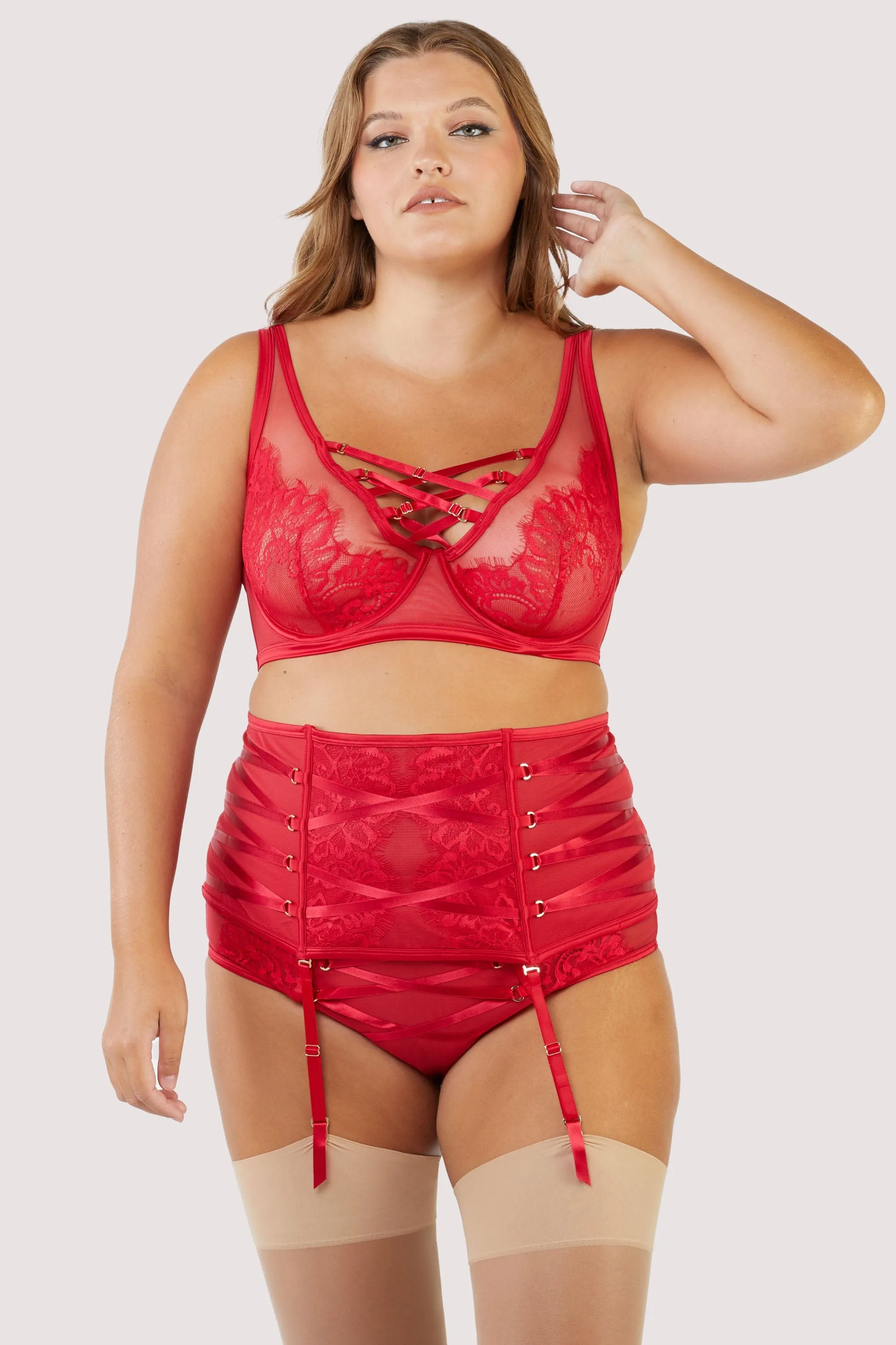 Gabi Fresh Kylie Red Lace Up Waspie