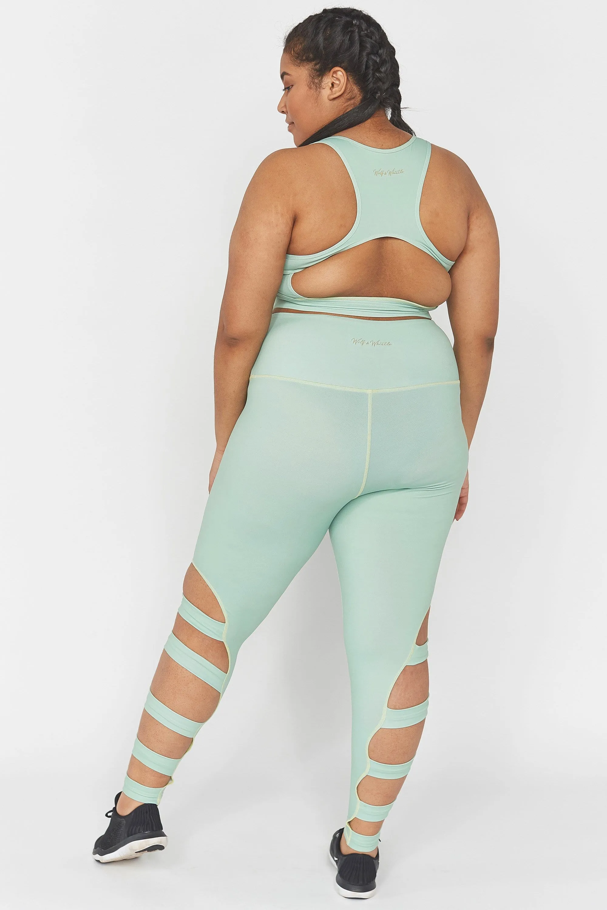 Green Double Strap Back Curve Sports Bra