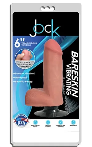 JOCK 6 Bareskin Vibrating Dong with Balls Vanilla