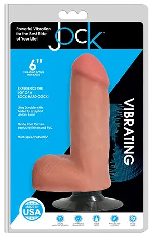 Jock 6 Vibrating Dong Balls Realistic Dildo Suction Cup Vanilla