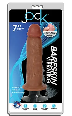 JOCK 7 Bareskin Vibrating Dong Realistic Dildo Suction Cup Latte