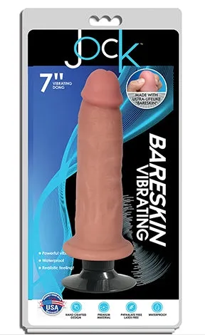 JOCK 7 Bareskin Vibrating Dong Realistic Dildo Suction Cup Vanilla