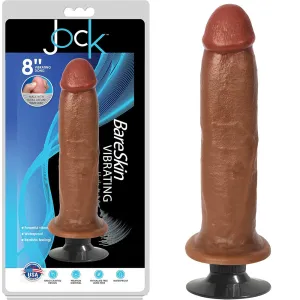JOCK 8 Bareskin Vibrating Dong Realistic Dildo Latte