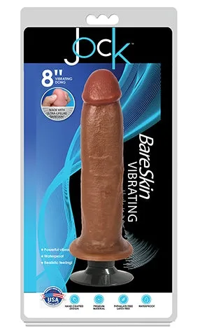 JOCK 8 Bareskin Vibrating Dong Realistic Dildo Latte