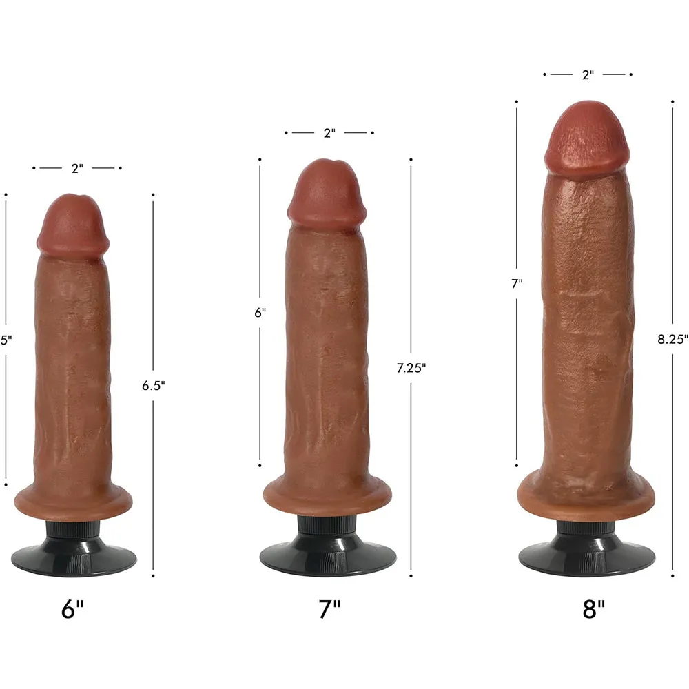 JOCK 8 Bareskin Vibrating Dong Realistic Dildo Latte