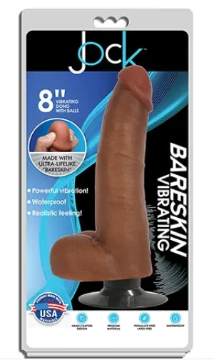 JOCK 8 Bareskin Vibrating Dong with Balls Latte