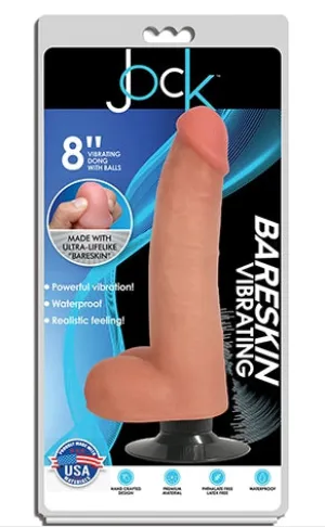 JOCK 8 Bareskin Vibrating Dong with Balls Vanilla