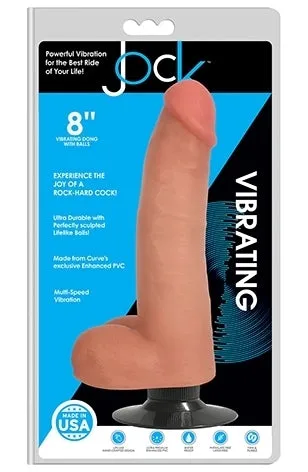 Jock 8 Vibrating Dong Balls Realistic Dildo Suction Cup Vanilla