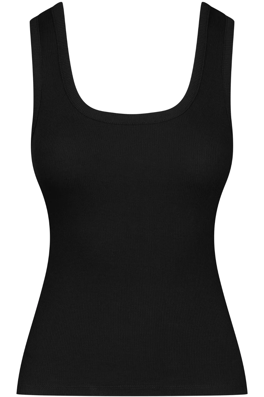 Le Vestiaire Ribbed Cotton Tank Top Black
