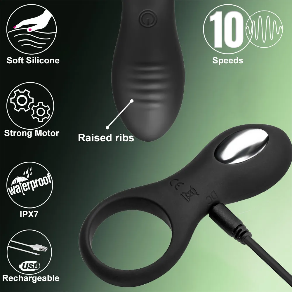 Longjohn Vibrating Cock Ring Remote Control Clitoral Stimulator Couples Vibrator