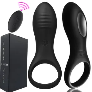 Longjohn Vibrating Cock Ring Remote Control Clitoral Stimulator Couples Vibrator