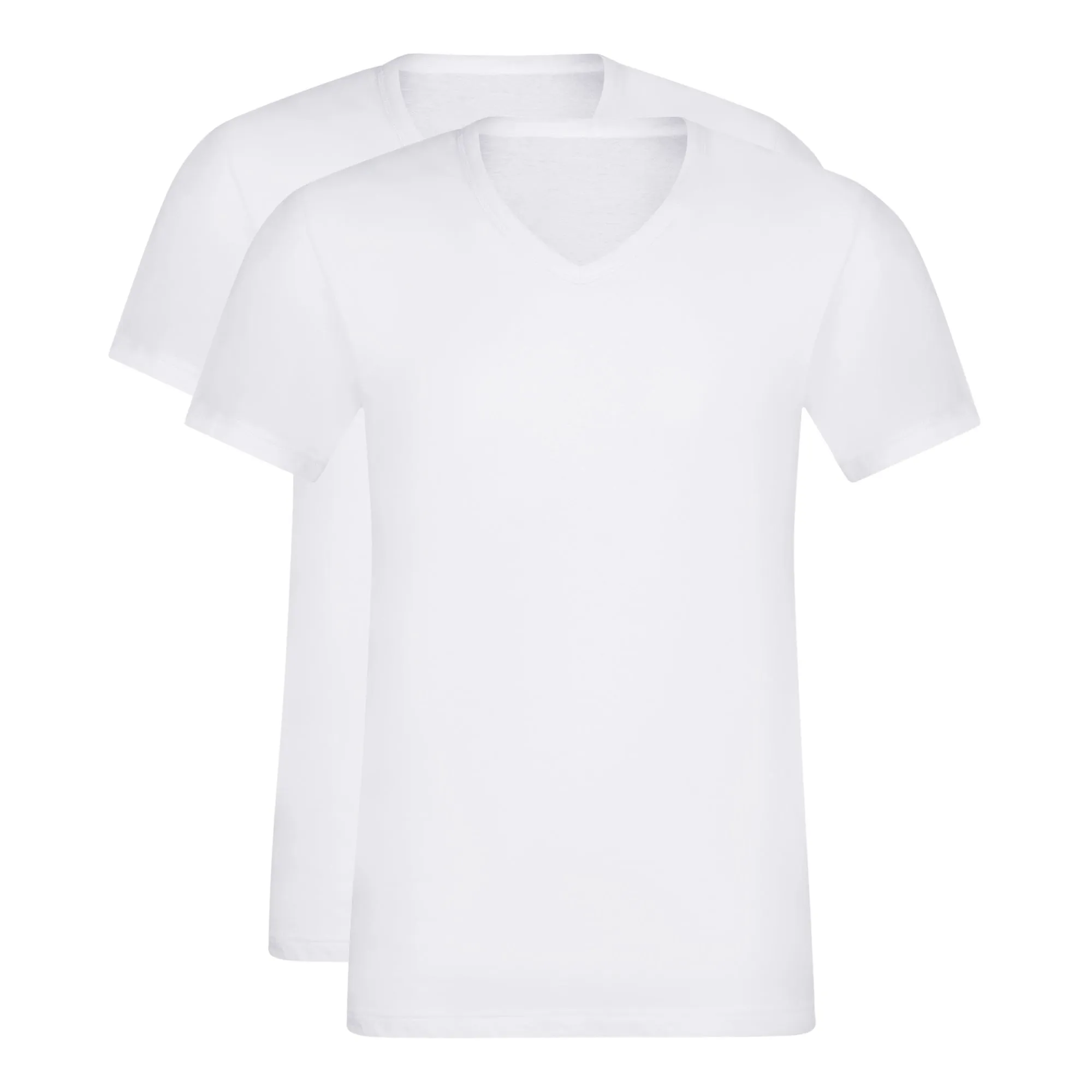 Lot de 2 t-shirts homme en coton blanc à col en V EcoDim
