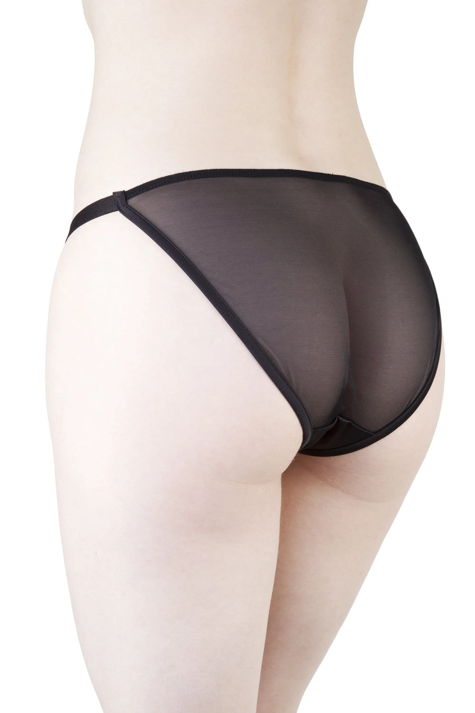 Mae Black Satin and Lace Brief