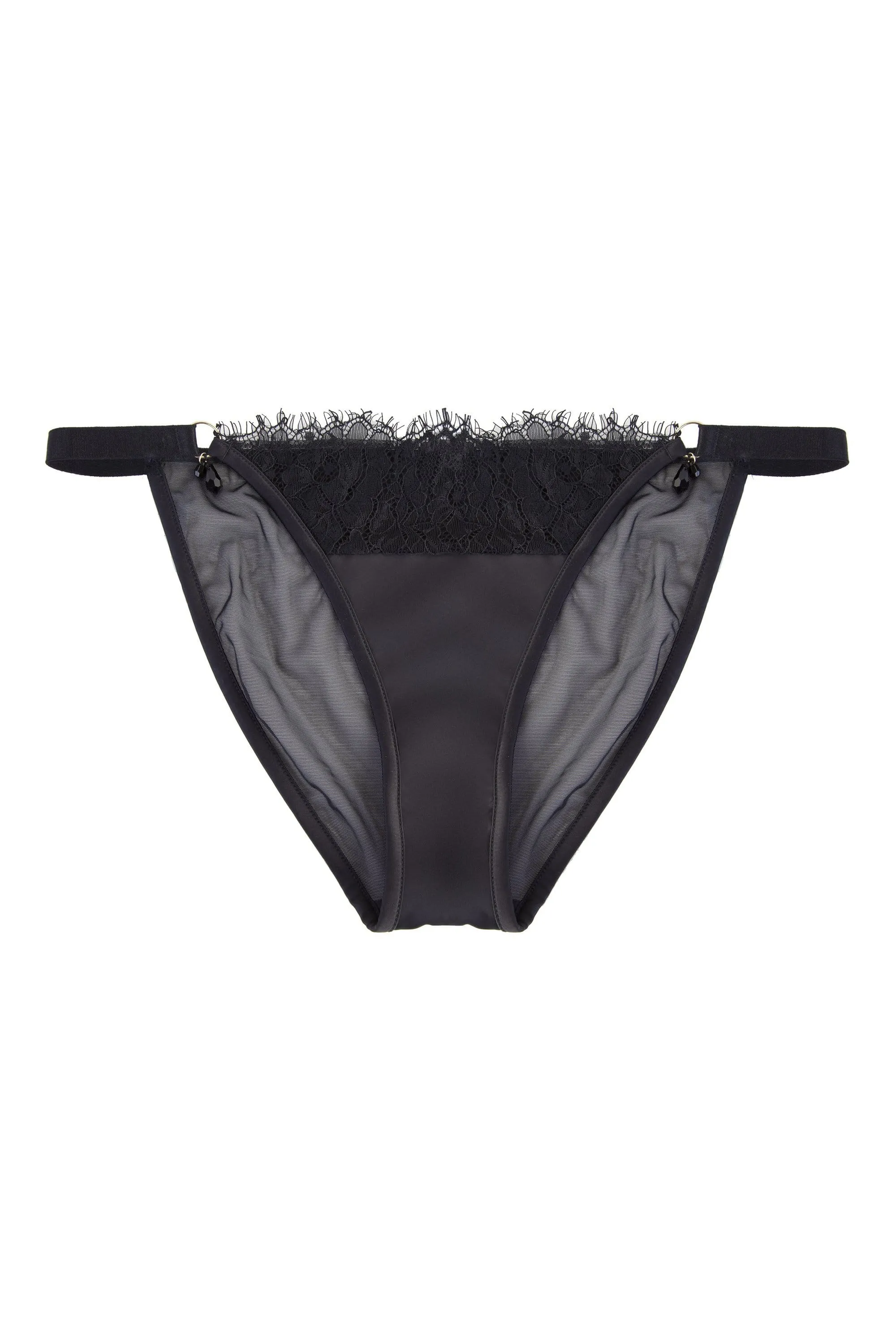 Mae Black Satin and Lace Brief