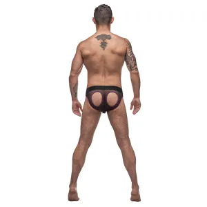Male Power Airotic Mesh Butt Out Bikini Black Small