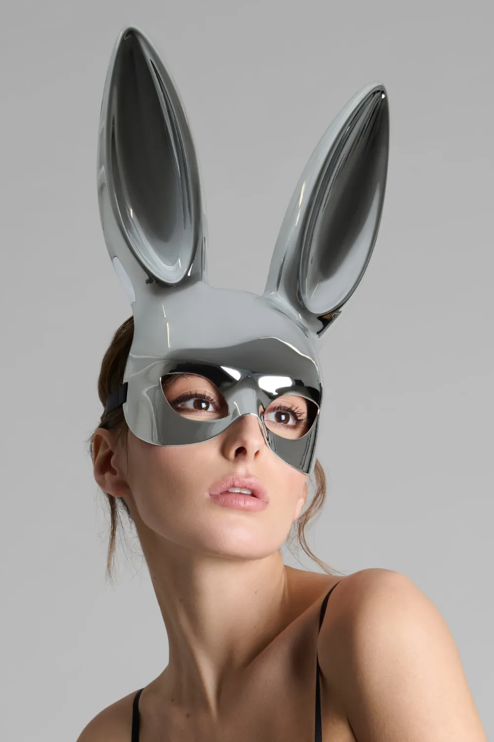Mirror Bunny Mask in Silver