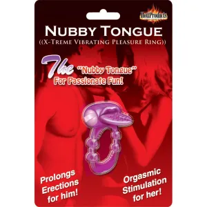 Nubby Tongue X-treme Vibrating Pleasure Ring - Purple