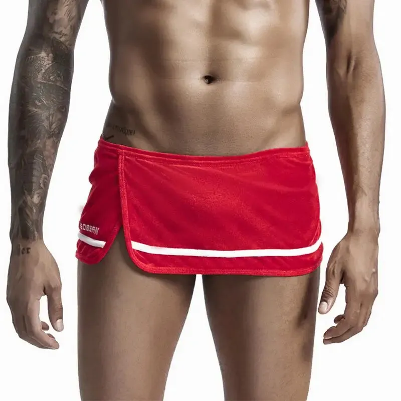 #PB Men's Pajamas Sleep Bottoms Side Slit Home Lounge Casual Shorts