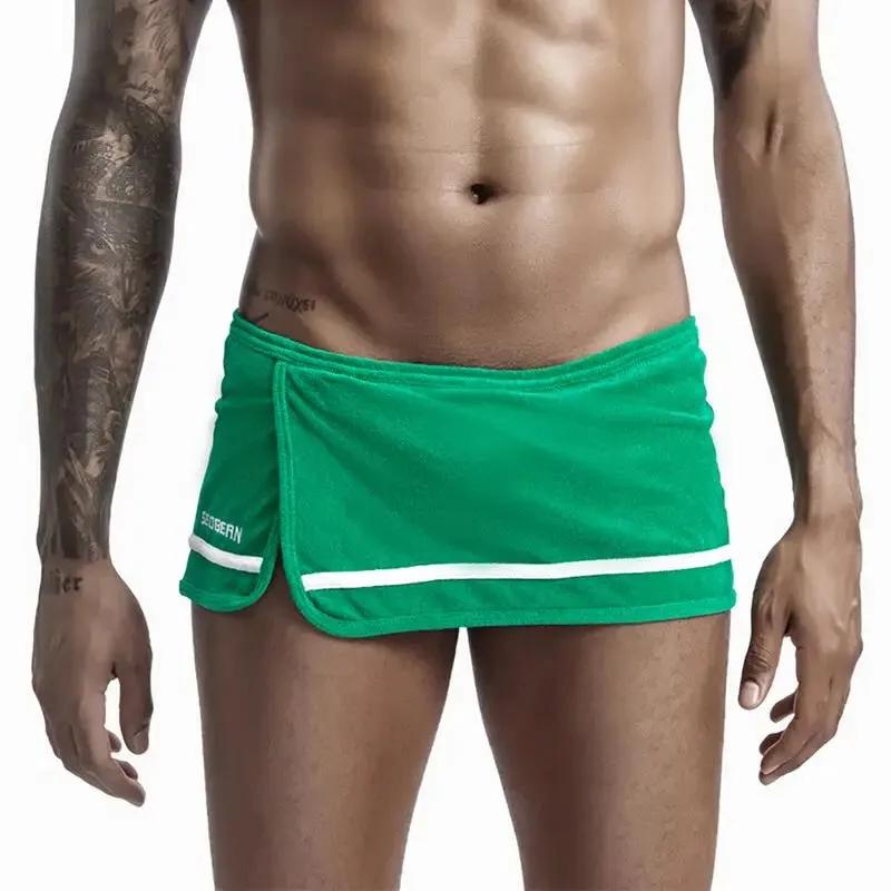 #PB Men's Pajamas Sleep Bottoms Side Slit Home Lounge Casual Shorts