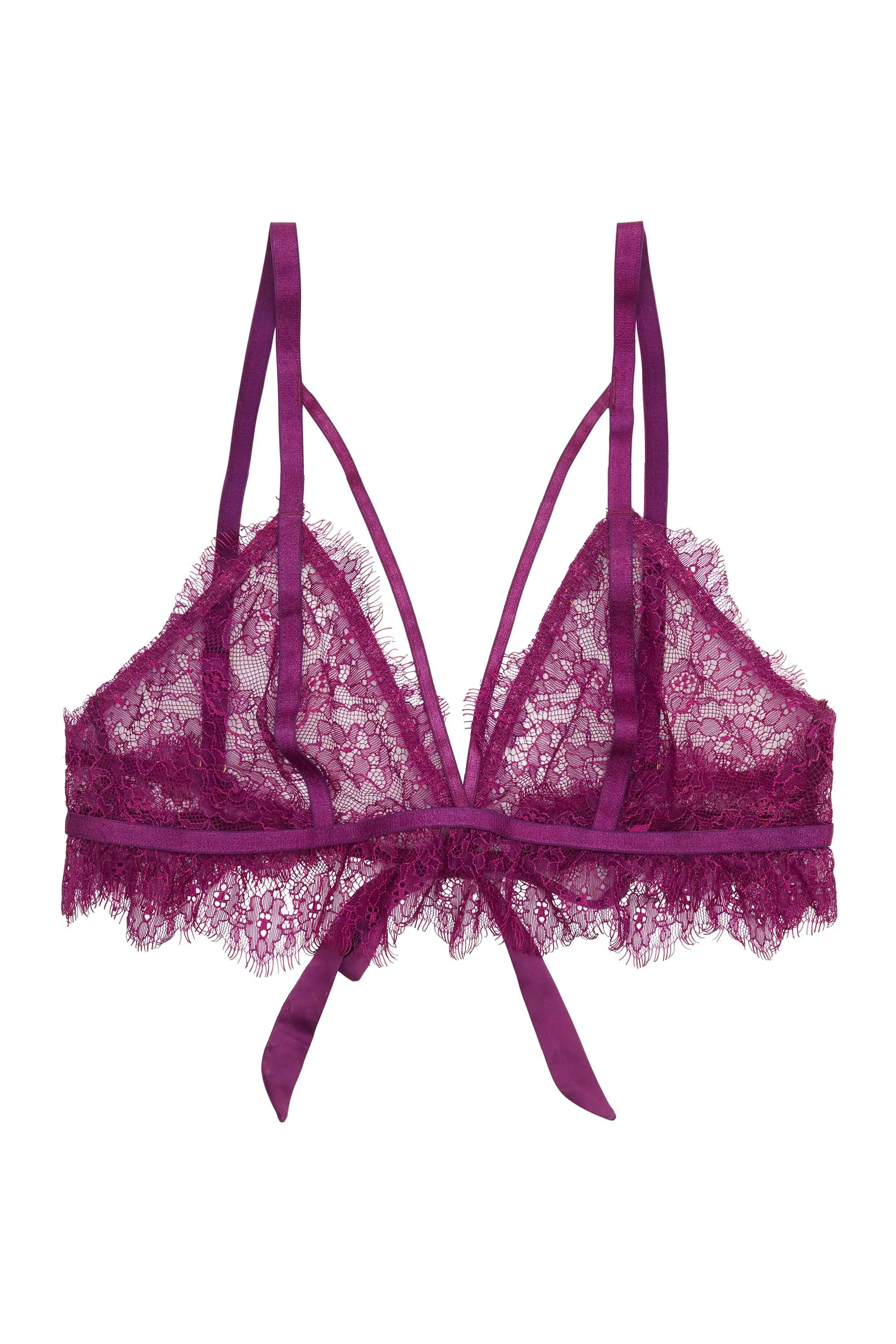 Peek & Beau Bryn Purple Lace frill triangle bra