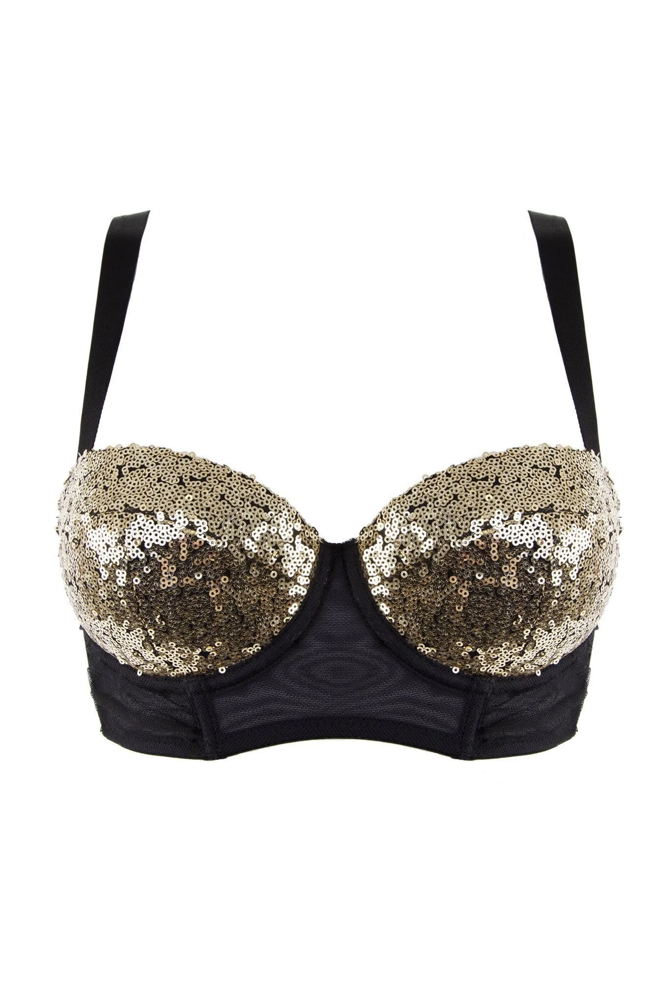Peek & Beau - Tallulah Ruched Gold Sequin Bra