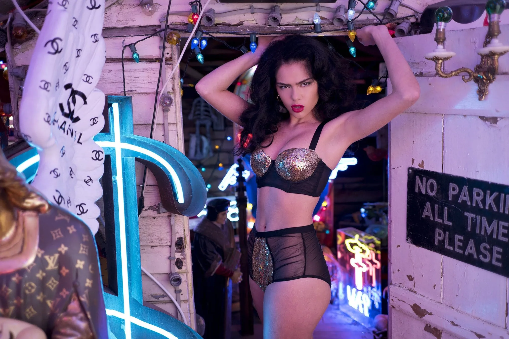 Peek & Beau - Tallulah Ruched Gold Sequin Bra