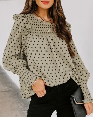Polka Dot Chiffon Blouse Top