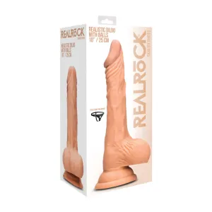 Realrock - 10* / 25 cm Realistic Dildo With Balls - Flesh