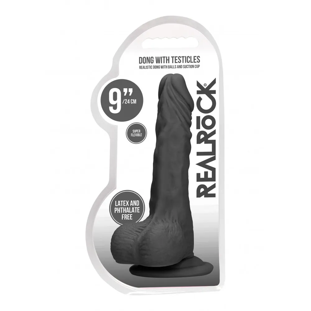 Realrock Dong With Testicles 9&quot; Black