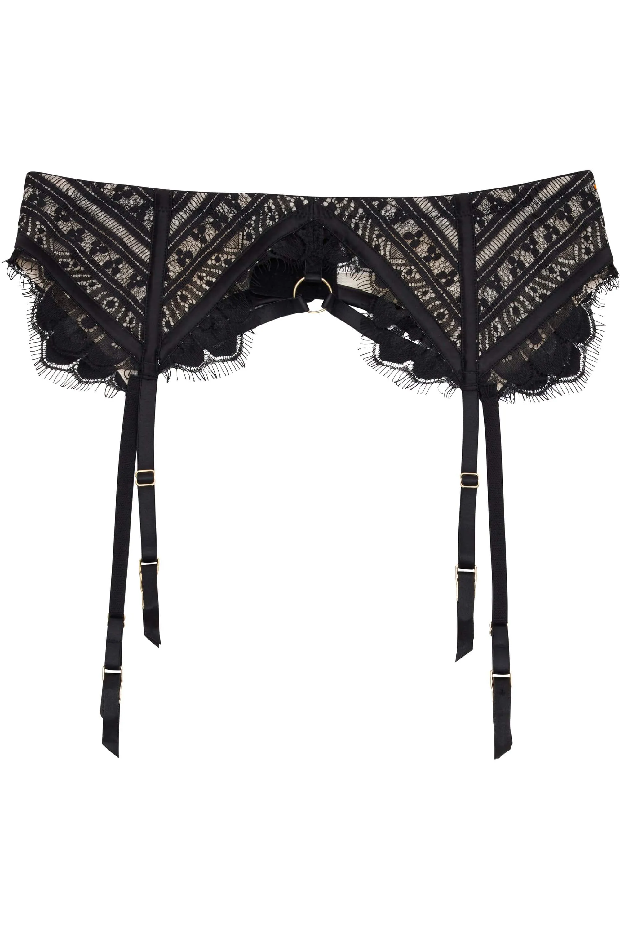 Sky Pearl Lace Harness Suspender Belt