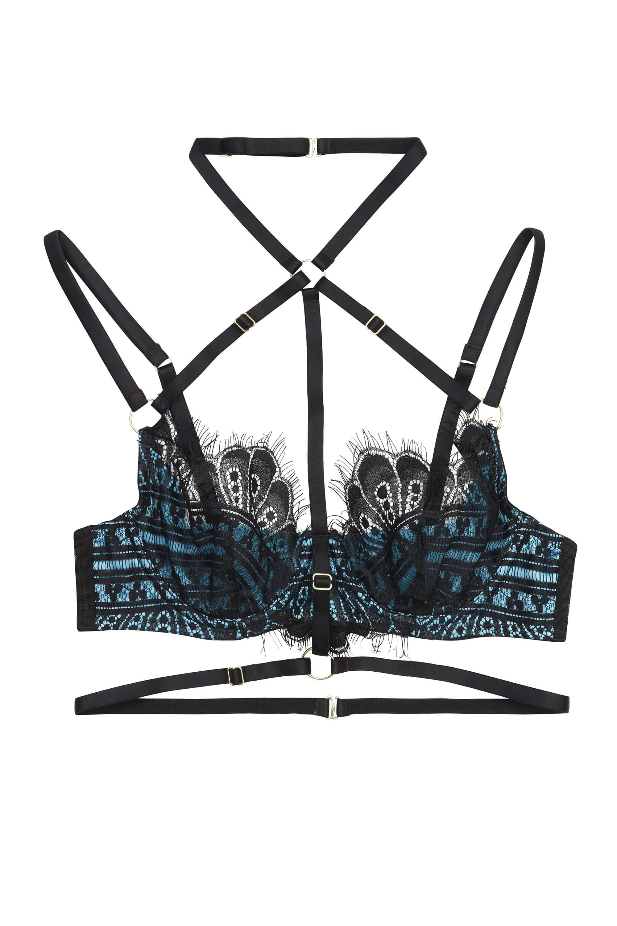 Sky Quarter Cup Lace Harness Bra DD/E - I Cups