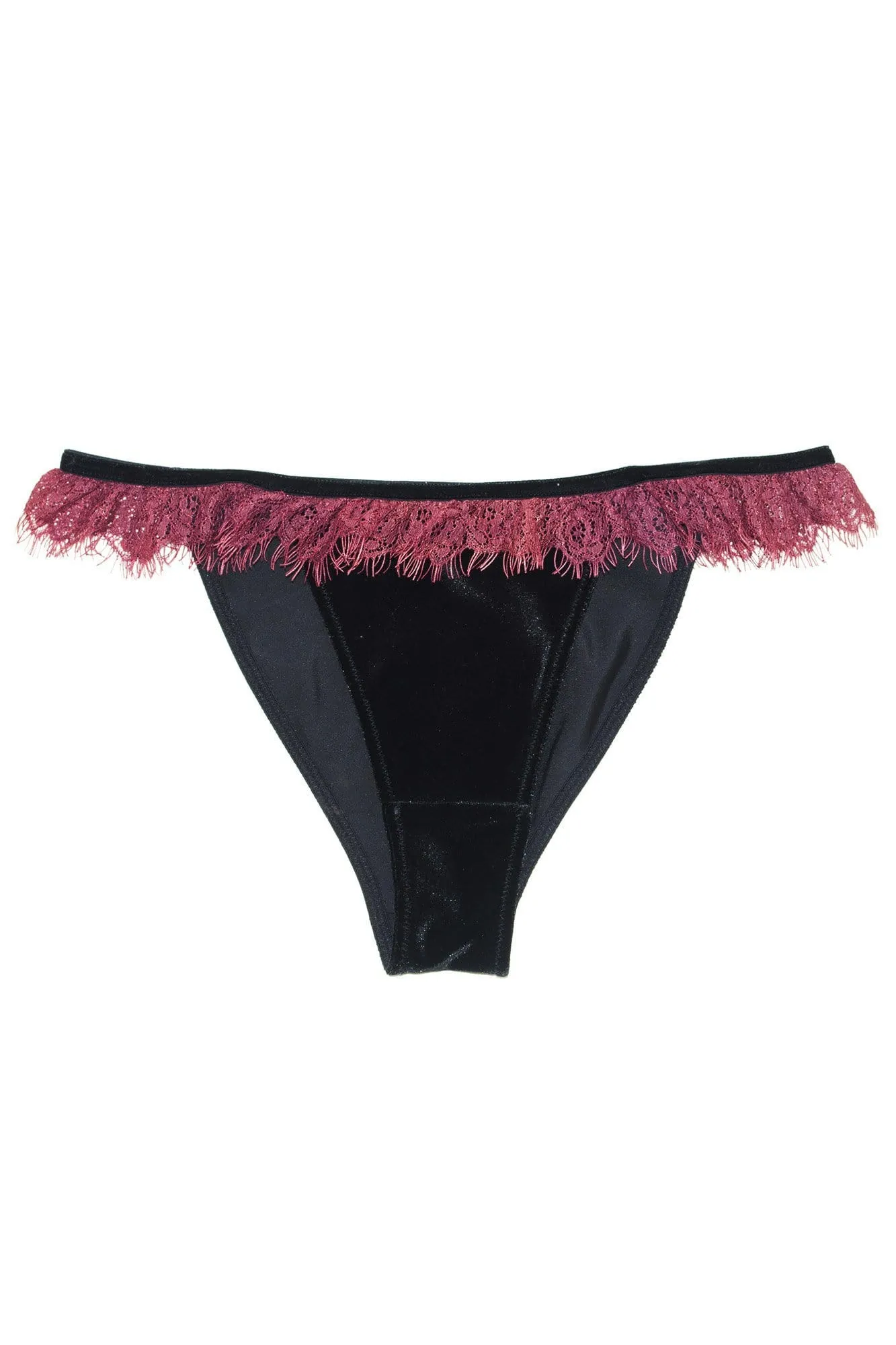 Wolf & Whistle Ilona Velvet and Eyelash Lace Brief